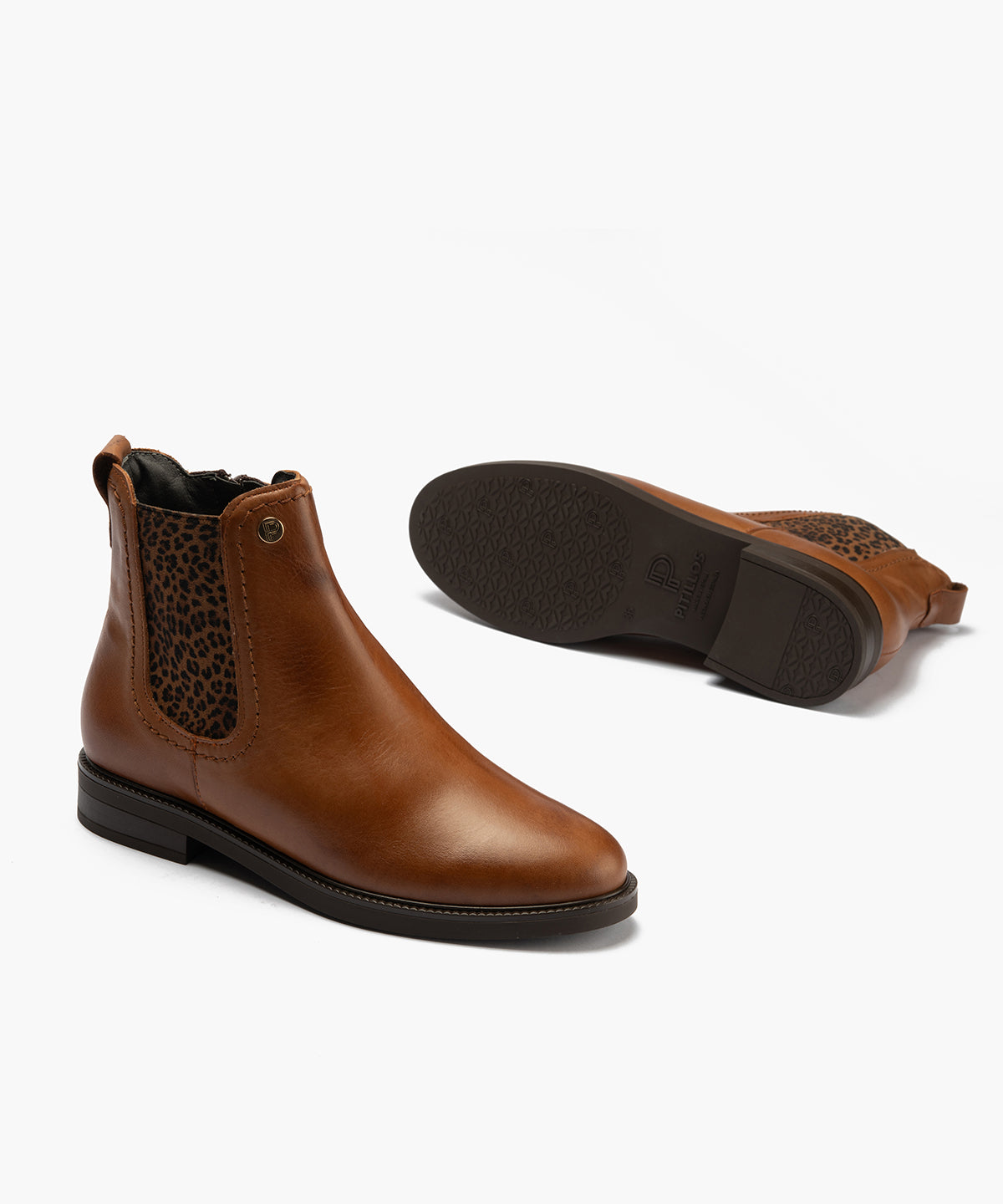 Botin chelsea en napa con elástico fantasia Cuero