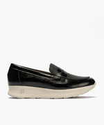 Mocasín antifaz combinado charol con napa grano Negro