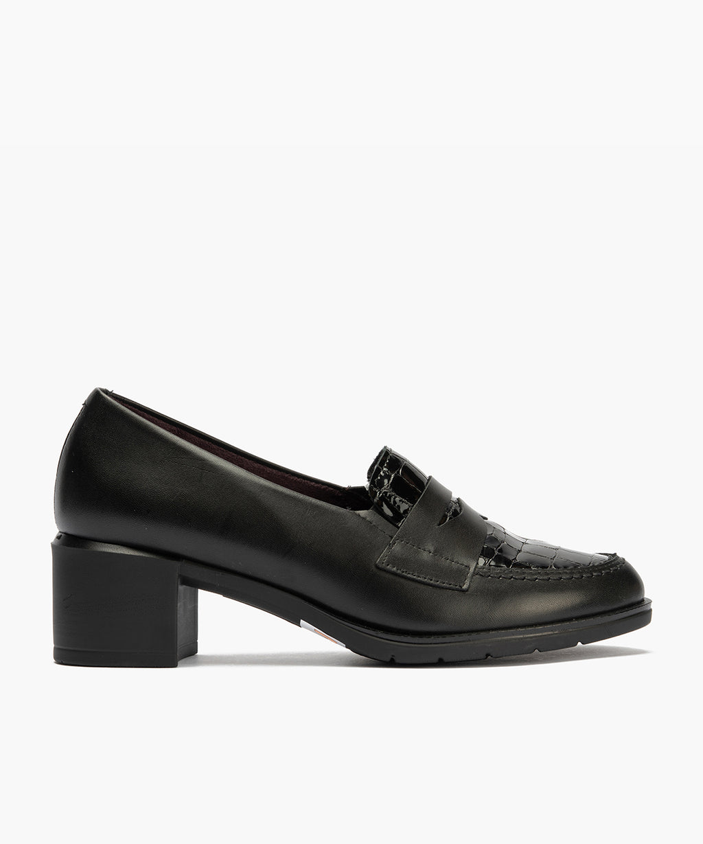 Mocasín antifaz combinado napa con charol coco Negro