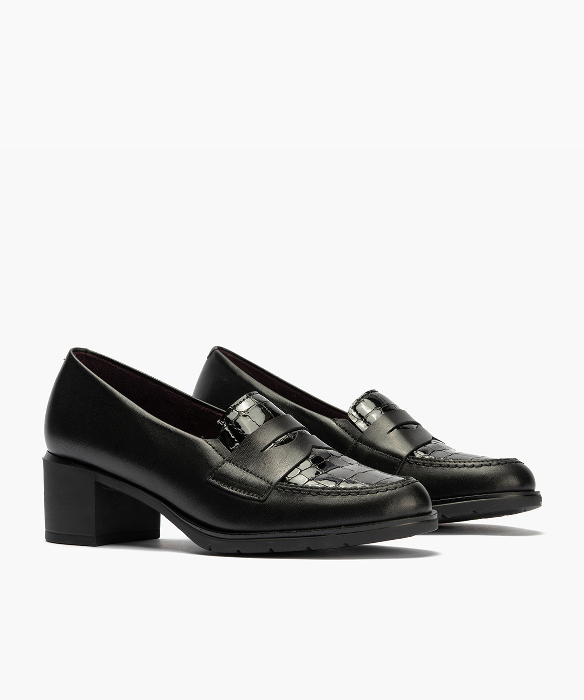 Mocasín antifaz combinado napa con charol coco Negro