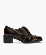 Blucher combinado charol coco con napa Marrón