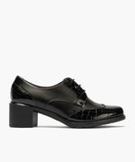Blucher combinado charol coco con napa Negro