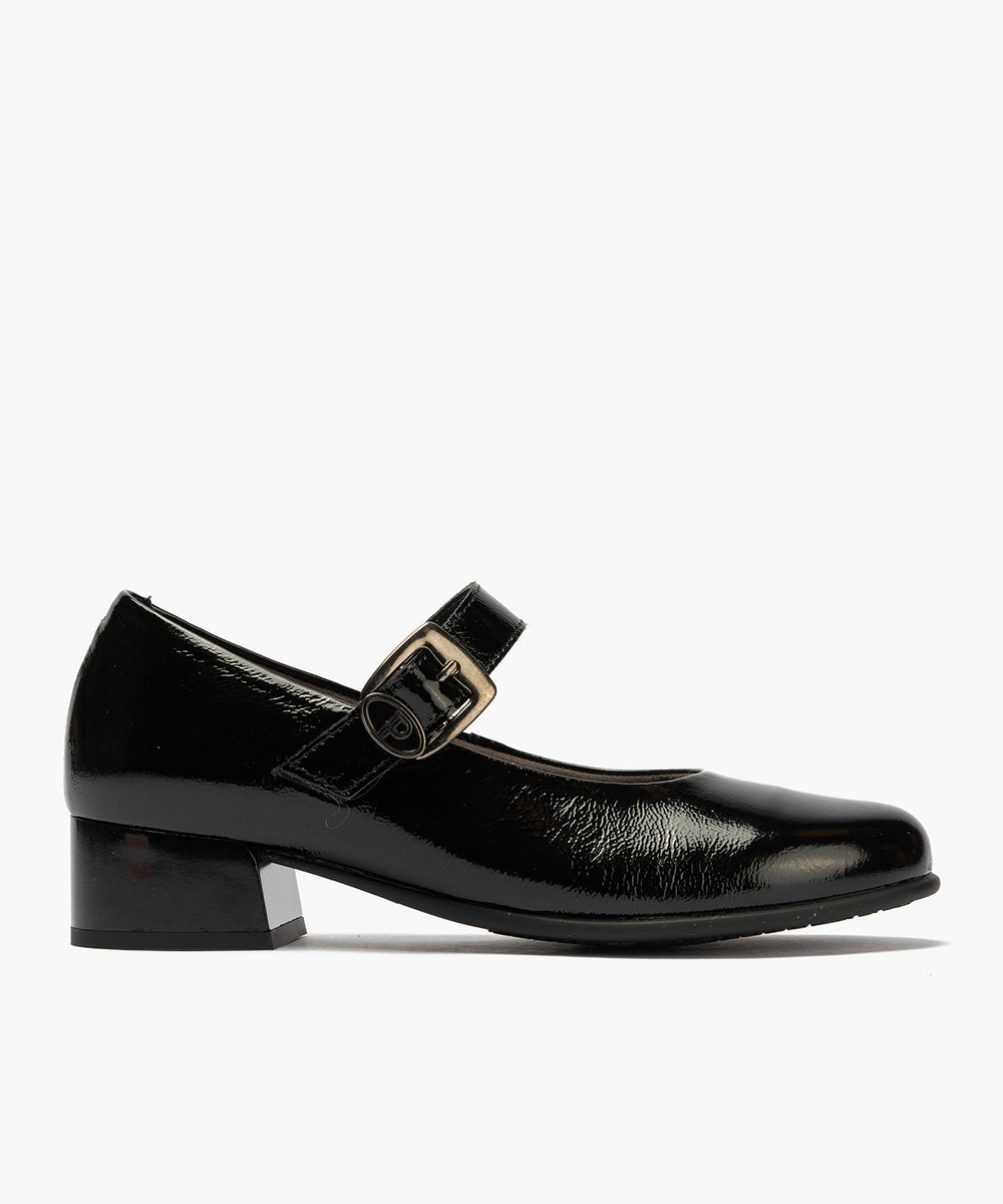 Mercedes en charol con velcro Negro