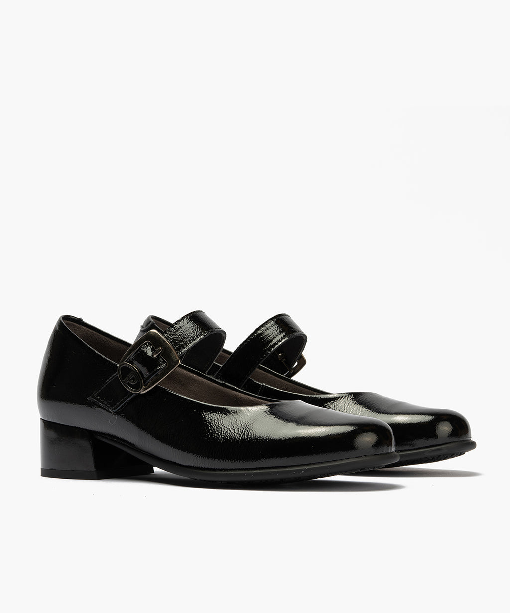 Mercedes en charol con velcro Negro