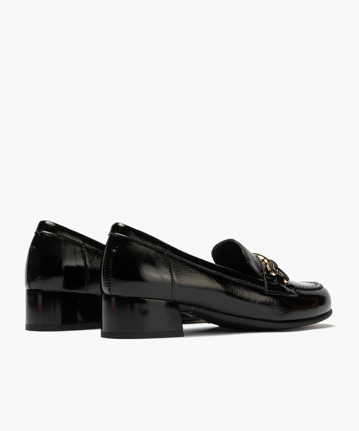 Mocasín en charol con adorno Negro