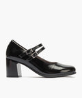 Mercedes charol con doble correa Negro