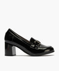 Mocasin charol con adorno Negro