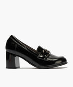 Mocasin charol con adorno Negro