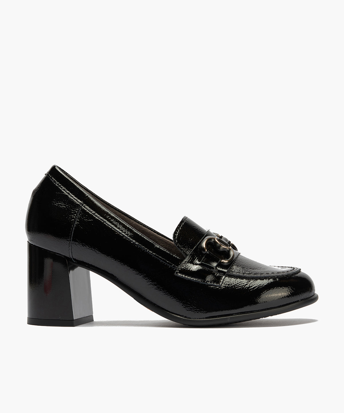 Mocasin charol con adorno Negro