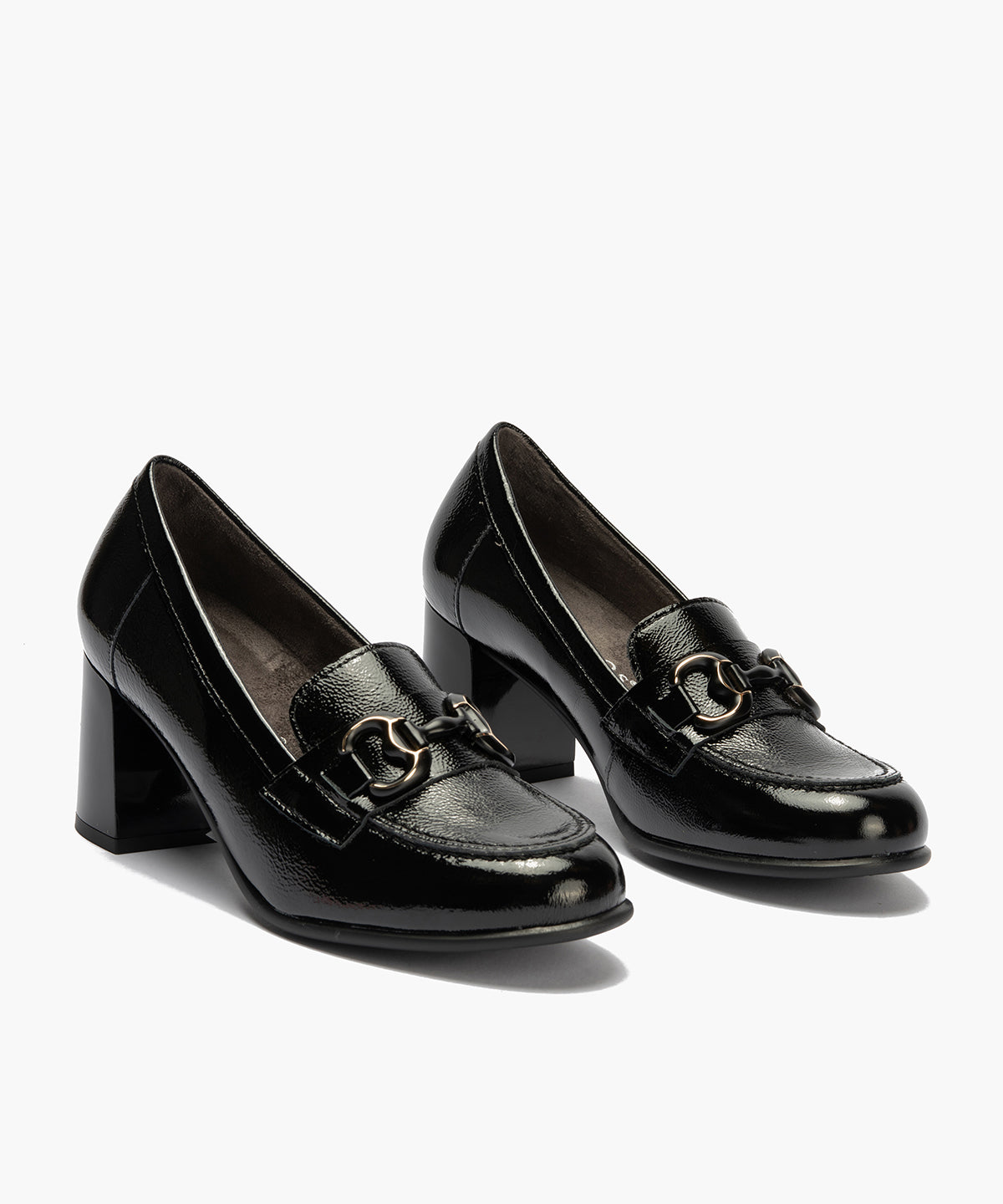 Mocasin charol con adorno Negro