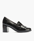 Mocasín antifaz flecos charol Negro