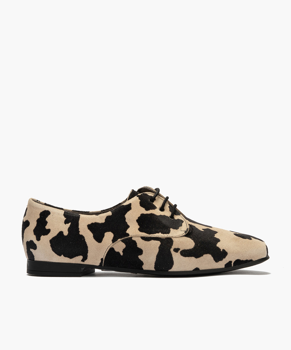 Blucher en animal print Beige