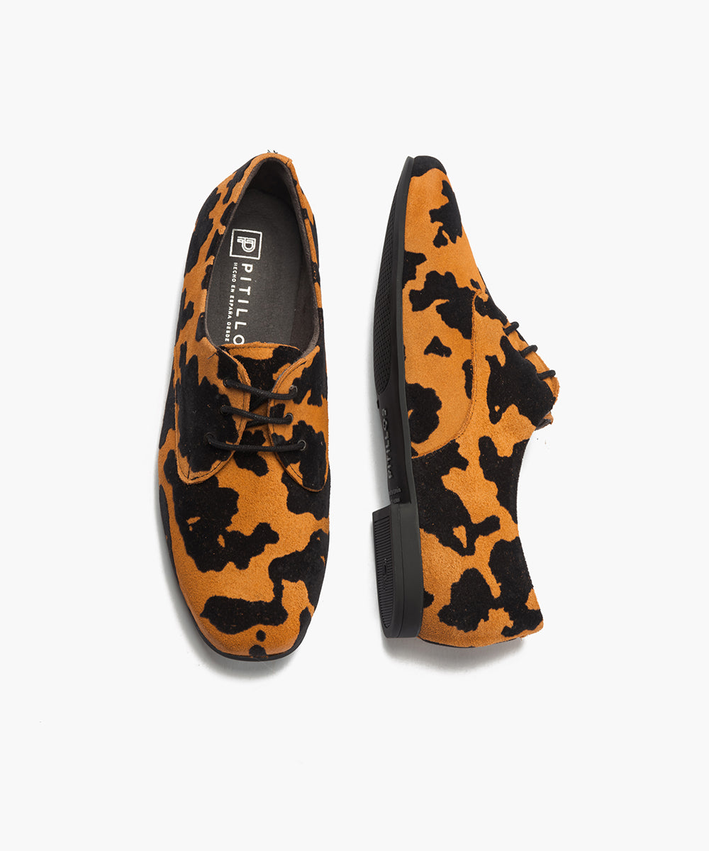 Blucher en animal print Cuero