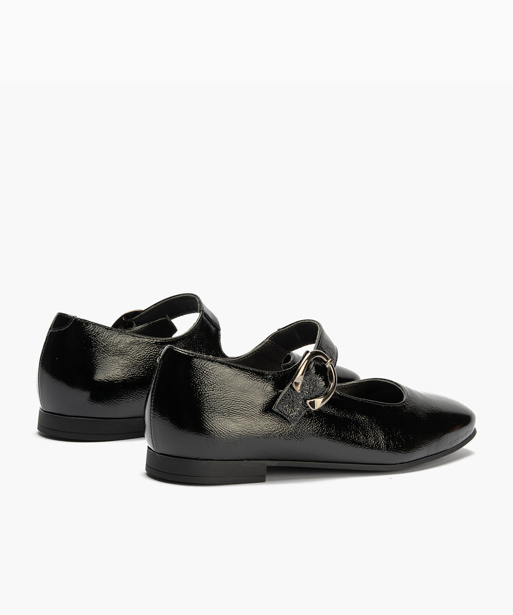 Mercedes en charol con velcro Negro