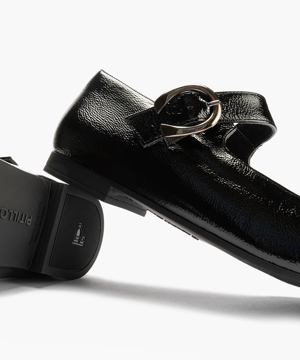 Mercedes en charol con velcro Negro