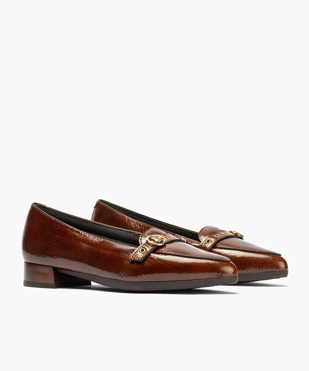Mocasin en Charol con Hebilla Cuero