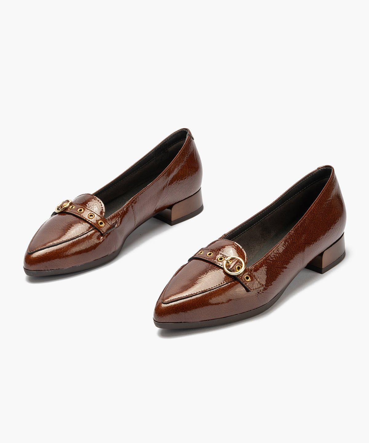Mocasin en Charol con Hebilla Cuero