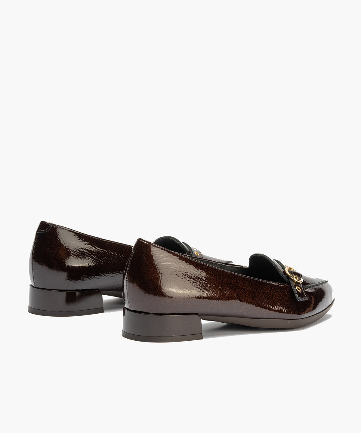 Mocasin en Charol con Hebilla Marrón