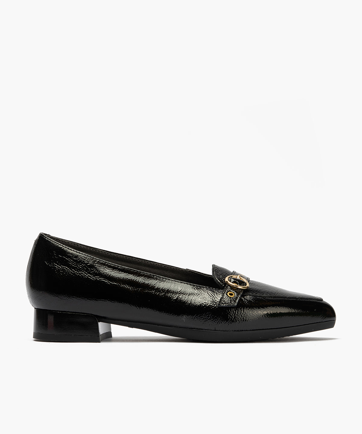 Mocasin en Charol con Hebilla Negro