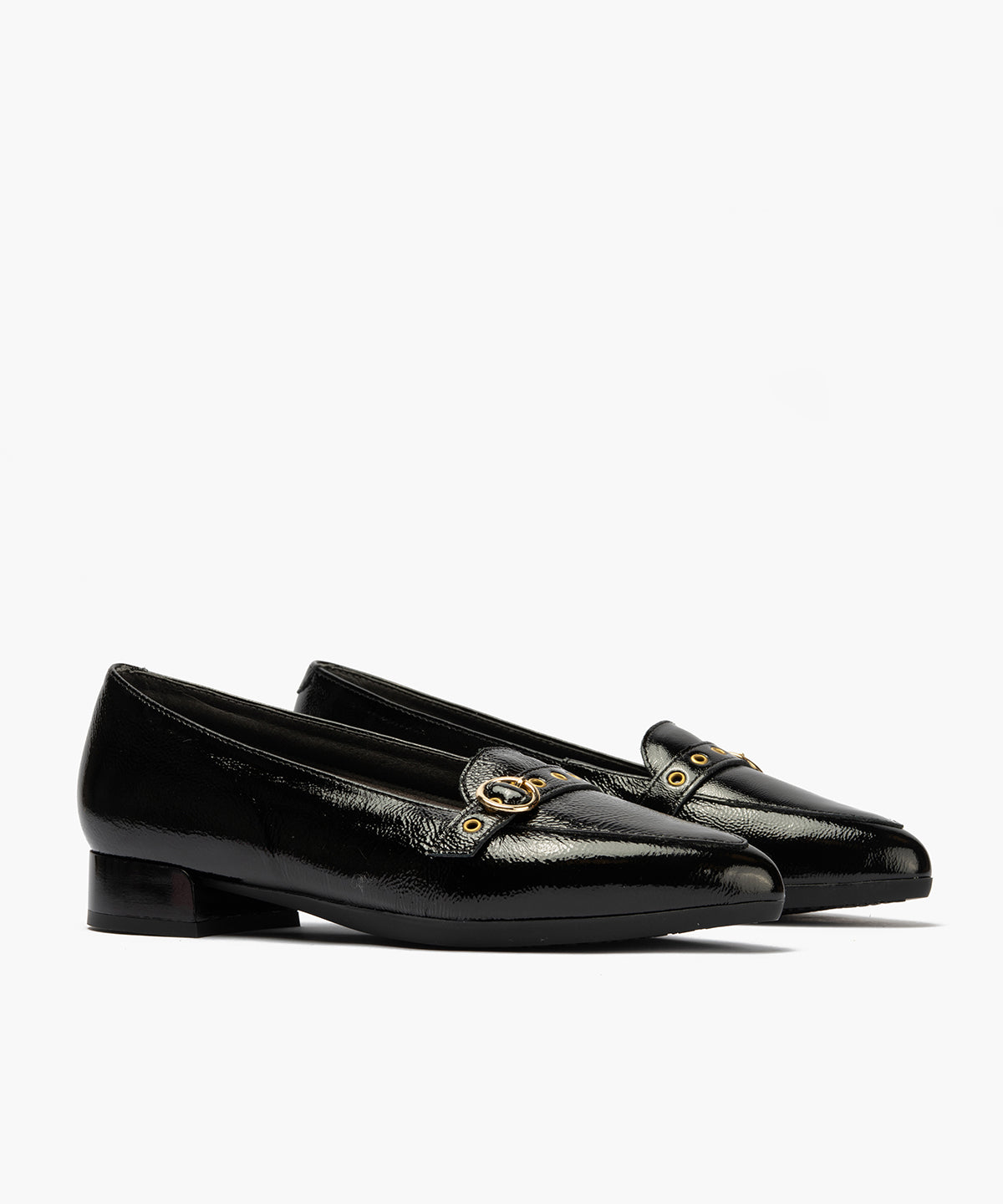 Mocasin en Charol con Hebilla Negro