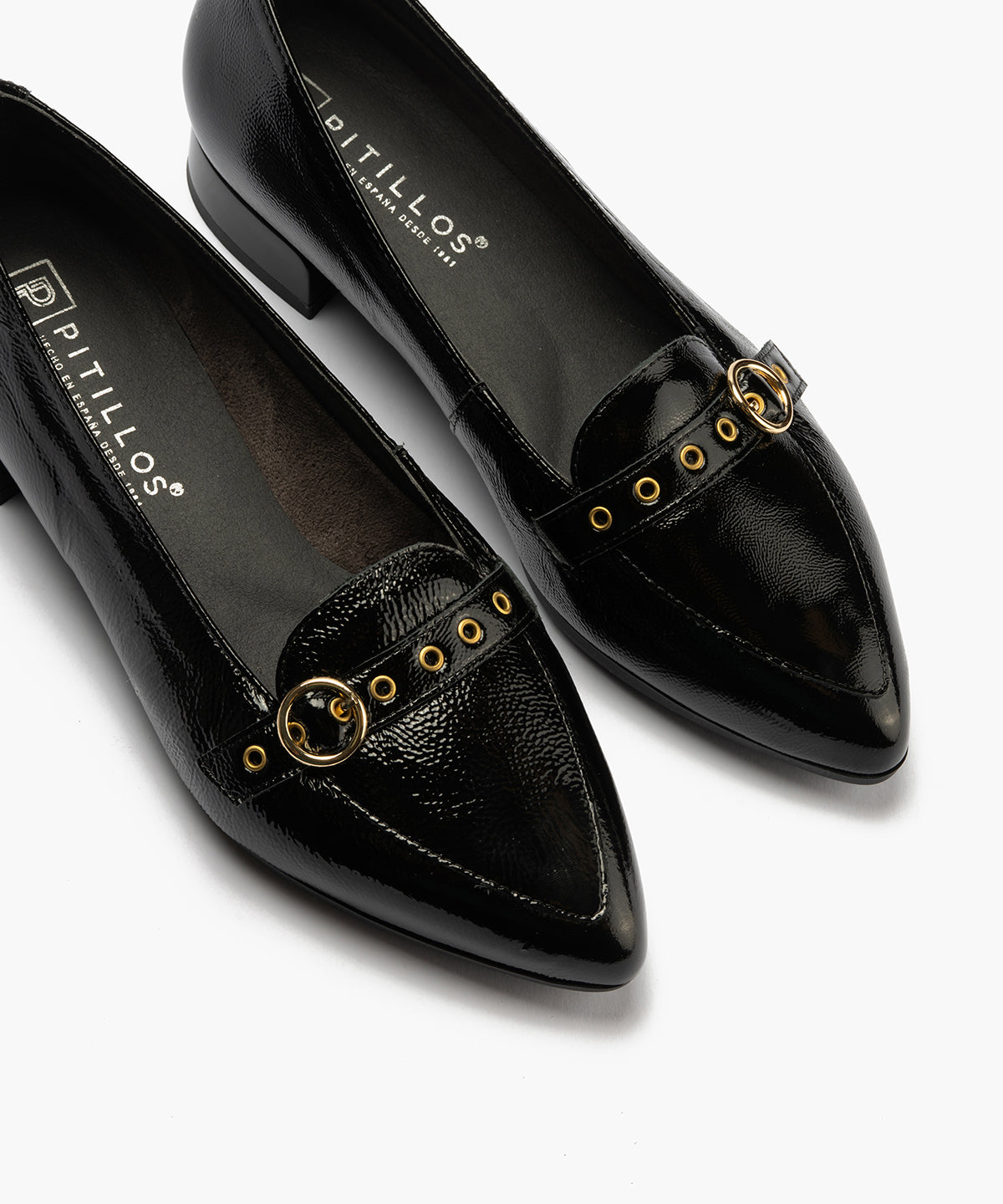 Mocasin en Charol con Hebilla Negro