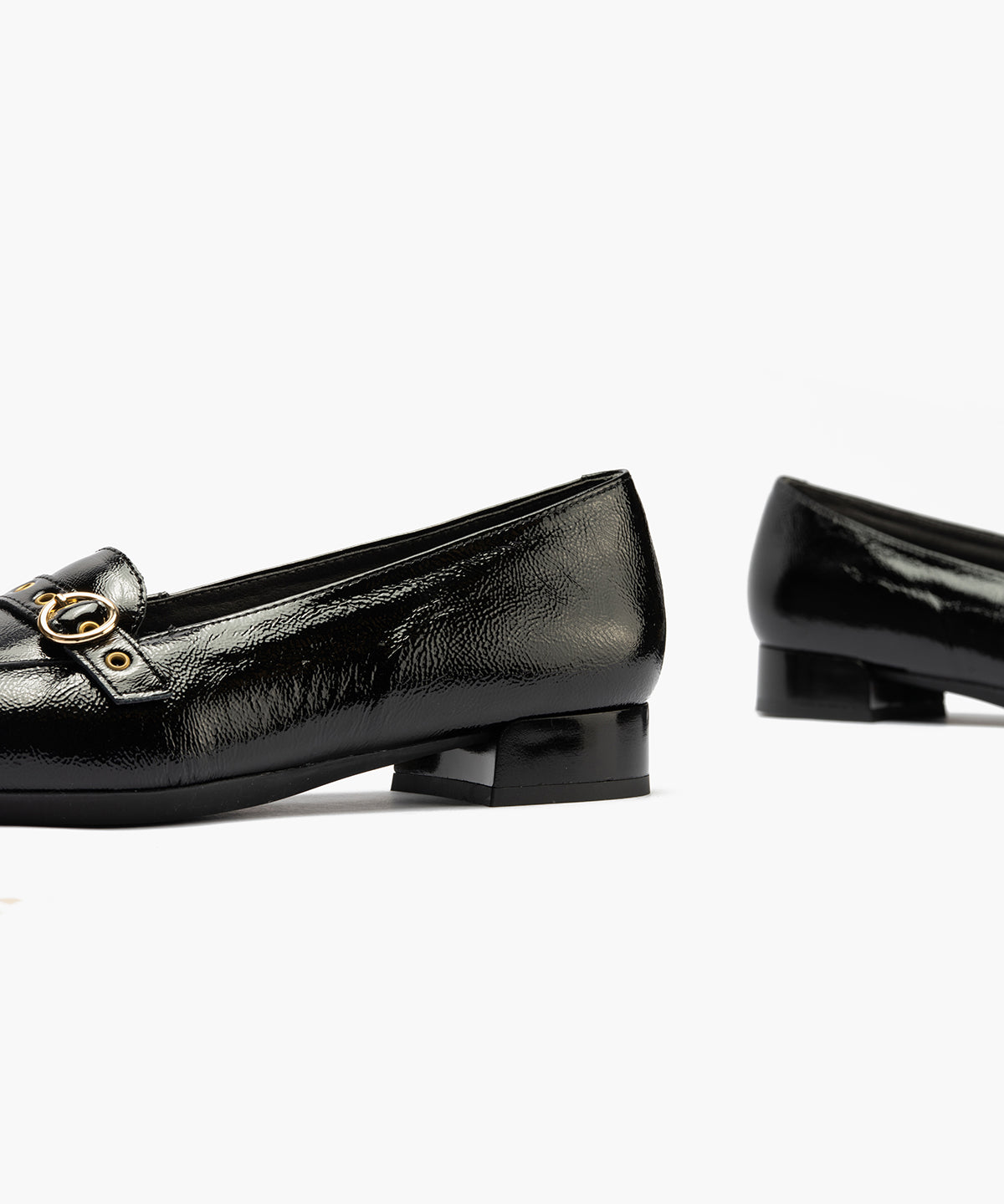 Mocasin en Charol con Hebilla Negro