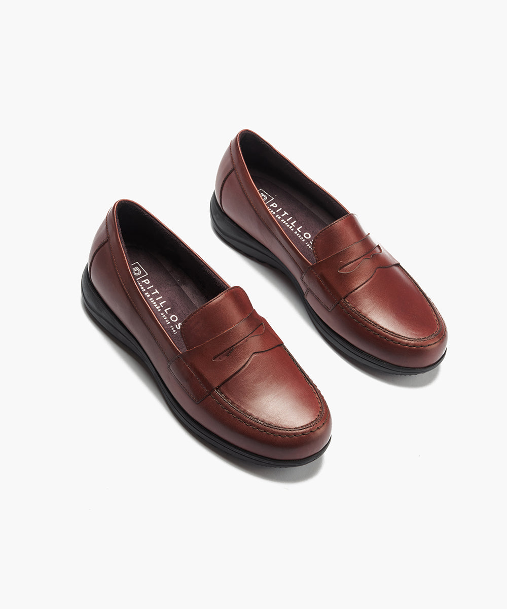 Mocasín antifaz en napa Burdeos