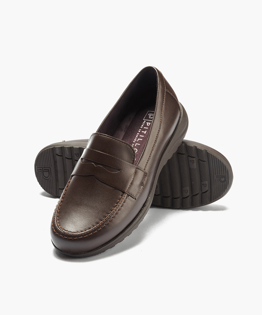 Mocasín antifaz en napa Marrón