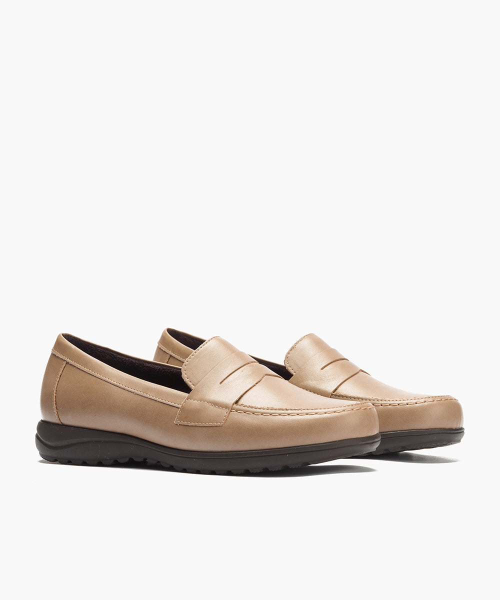 Mocasín antifaz en napa Topo
