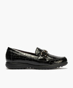 Mocasín en charol coco con detalle adorno Negro
