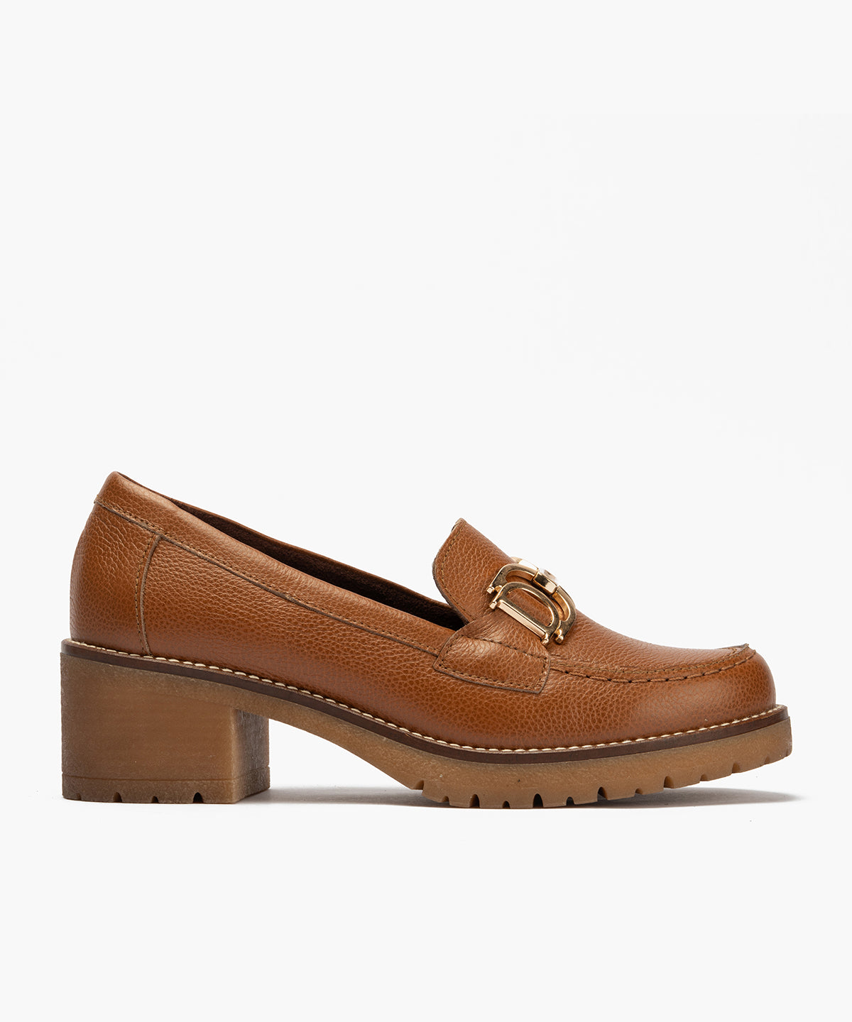 Mocasín en napa con grano con adorno Cuero