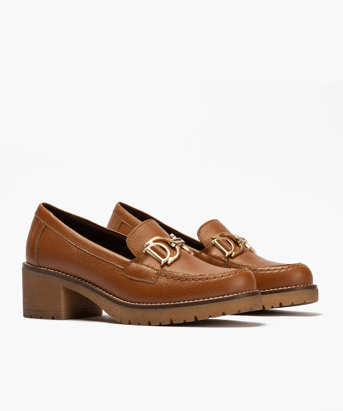 Mocasín en napa con grano con adorno Cuero