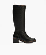 Bota alta en napa con grano Negro