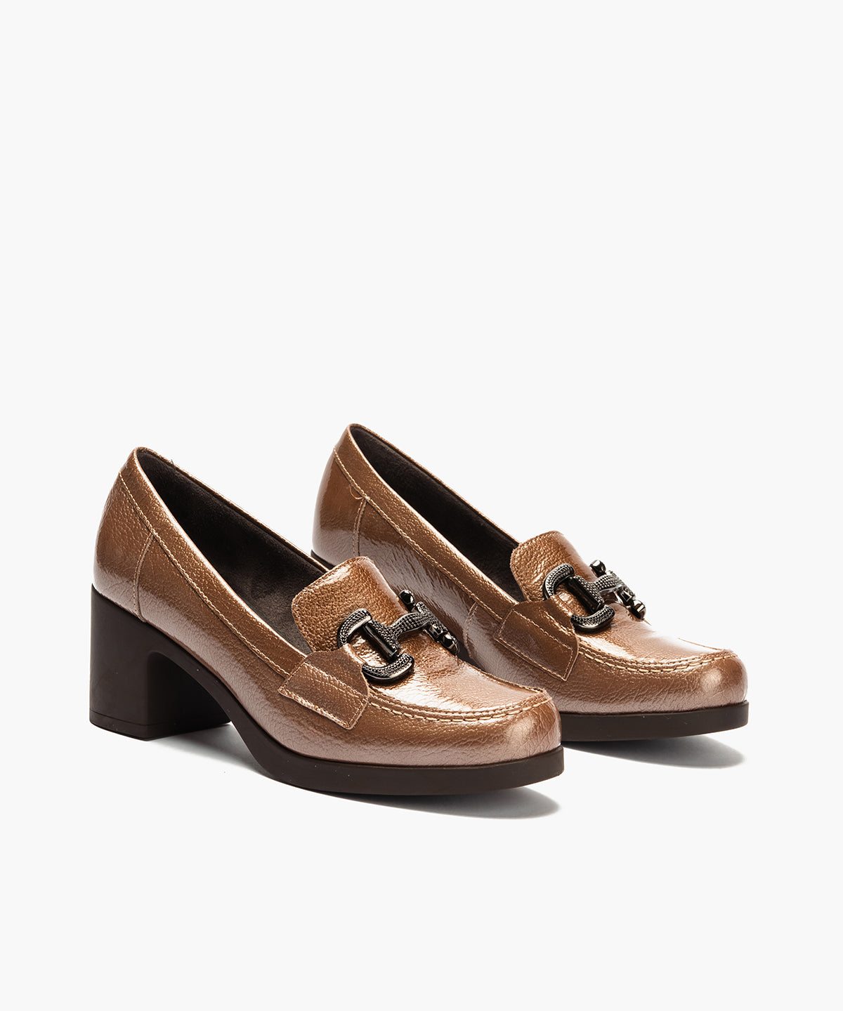 Mocasin en Charol con Adorno Topo