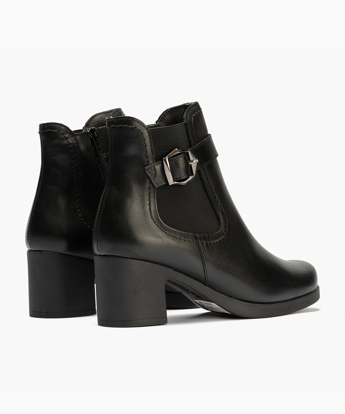 Botín chelsea en napa con detalle hebilla lateral y elástico Negro