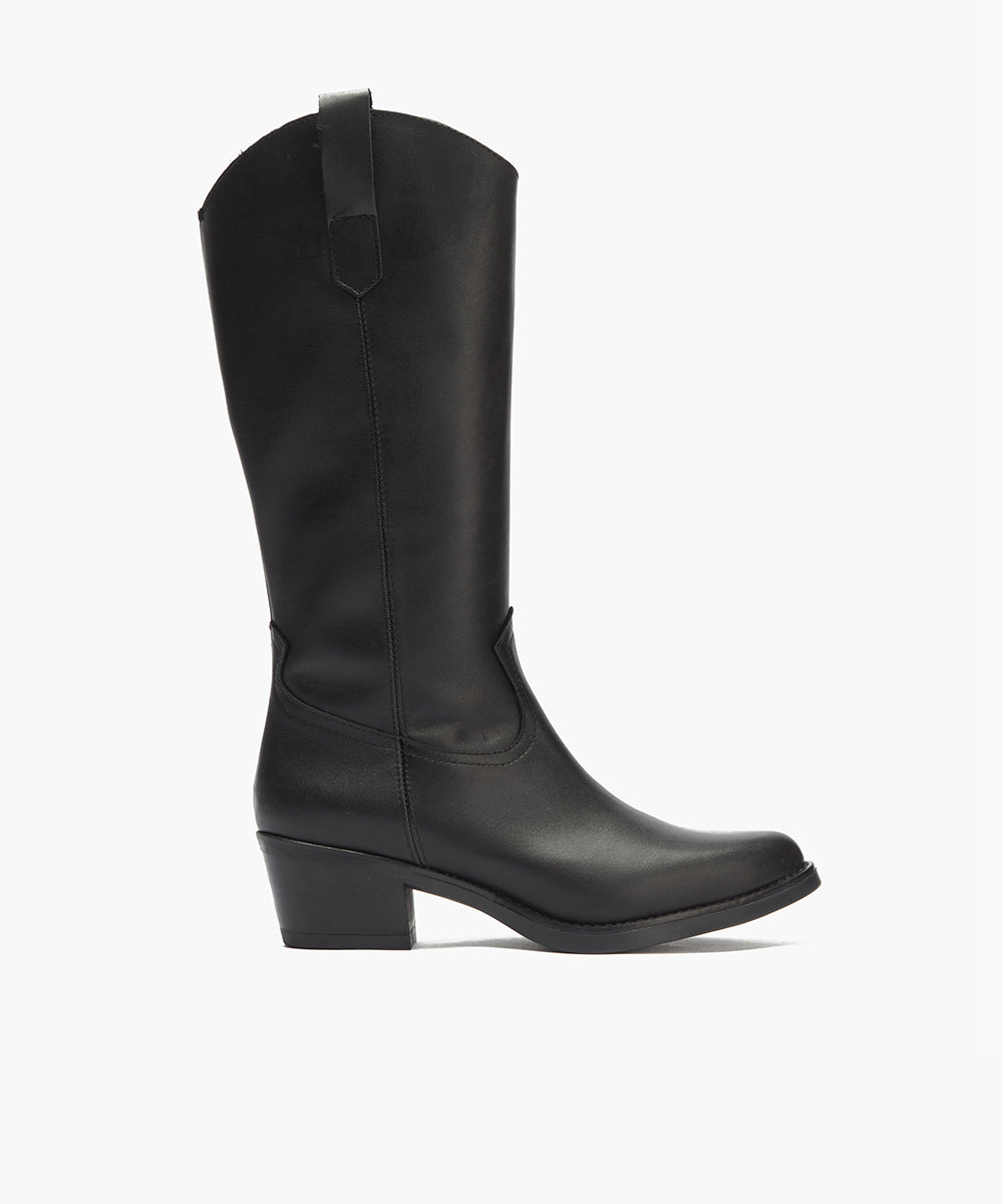 Bota  Alta en Napa Negro