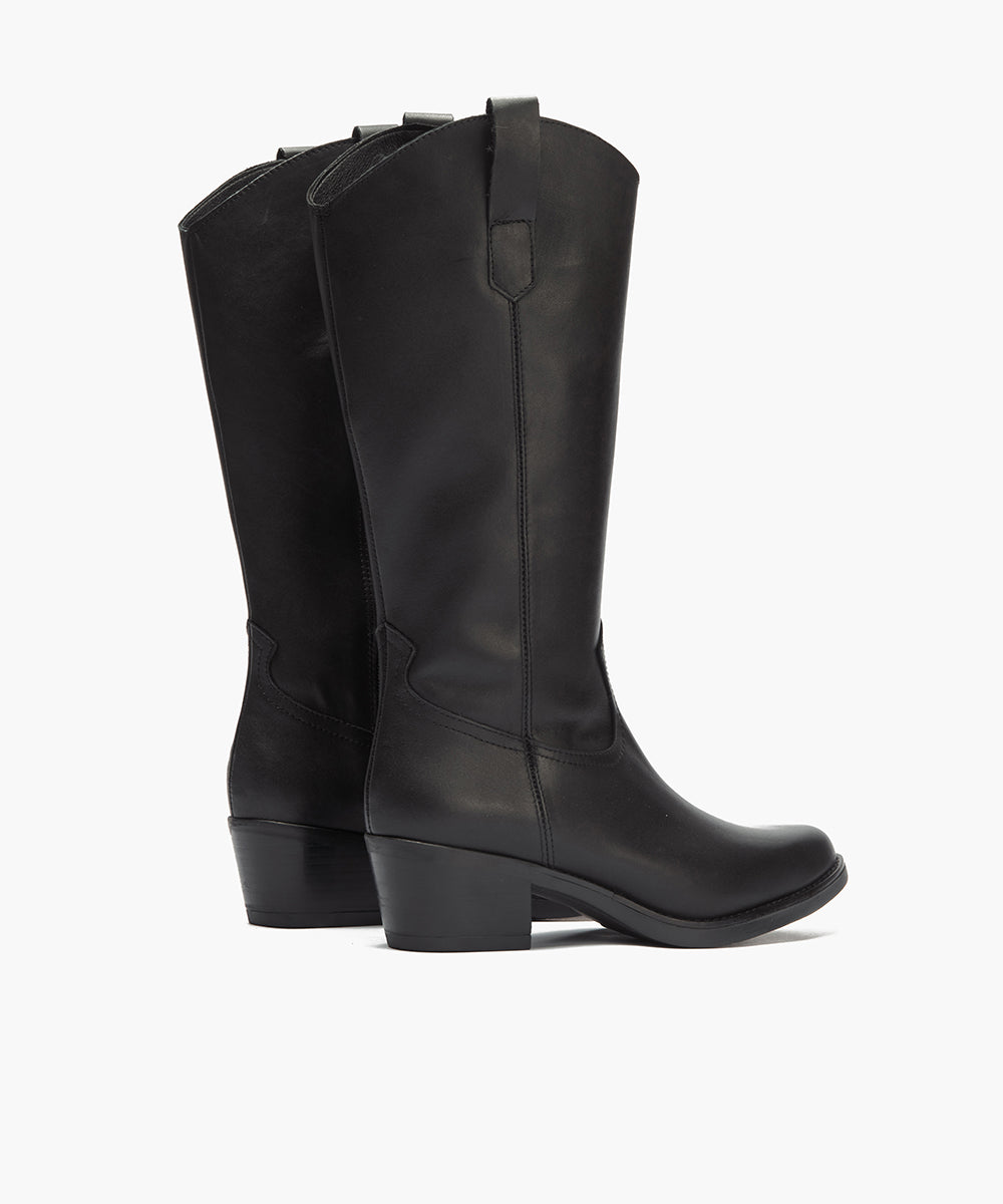 Bota  Alta en Napa Negro