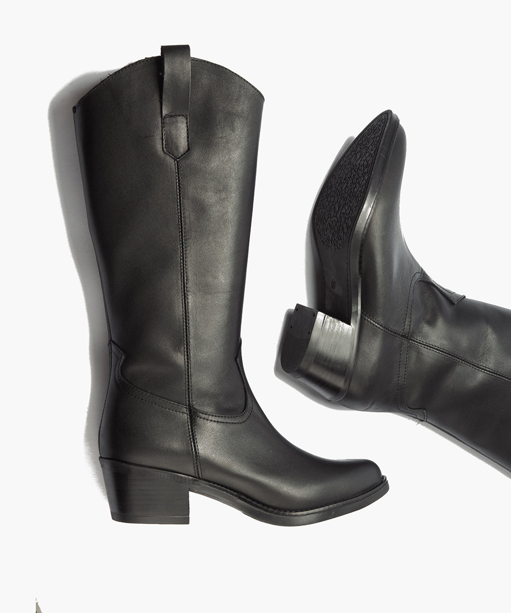 Bota  Alta en Napa Negro