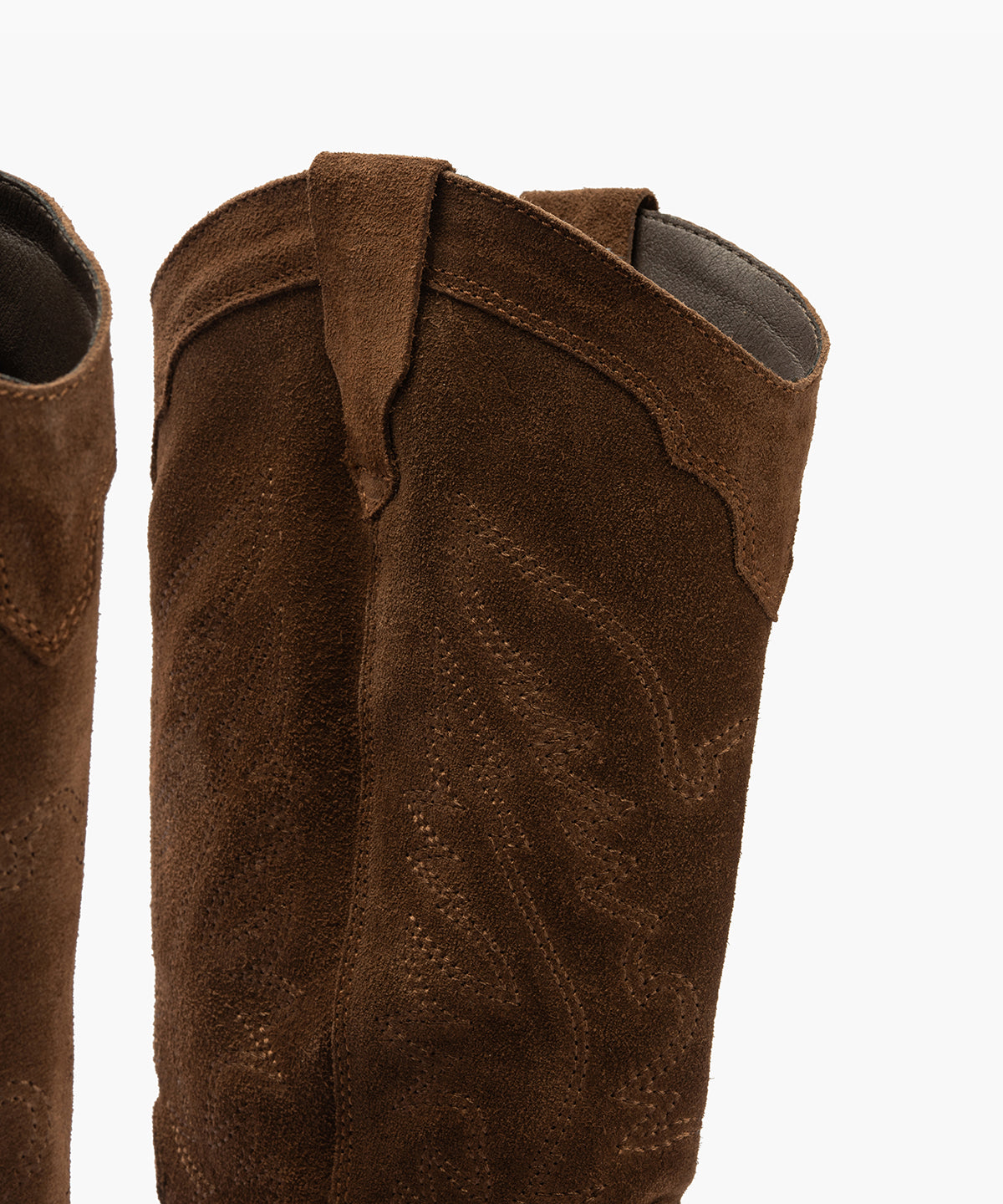 Bota Bordada en Serraje Marrón