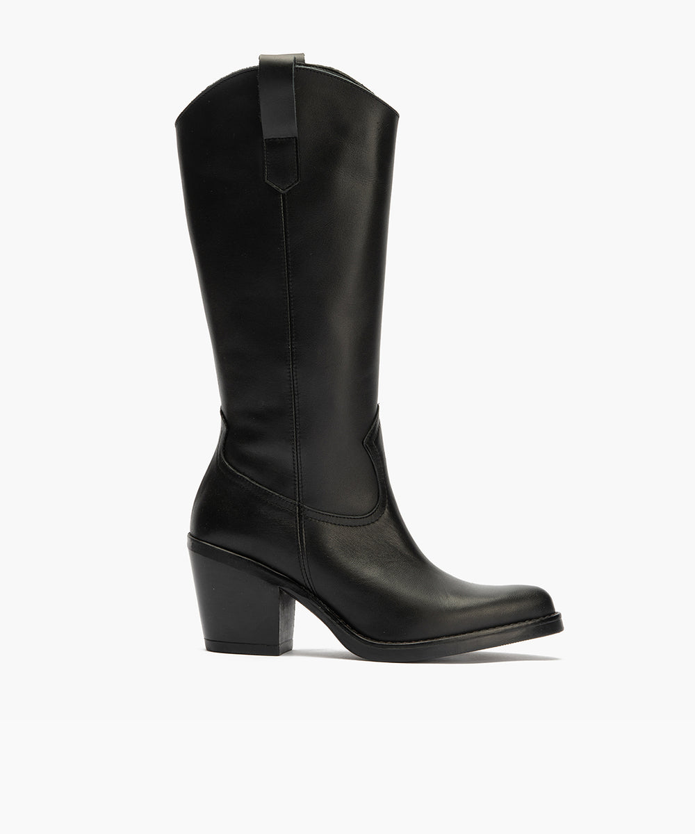 Bota Alta en Napa Negro