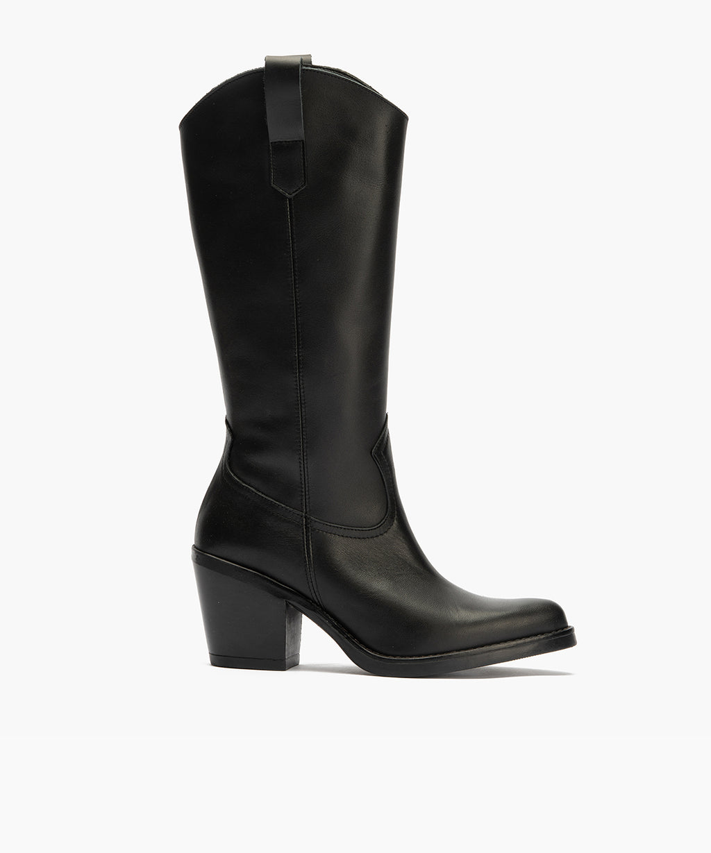 Bota Alta en Napa Negro
