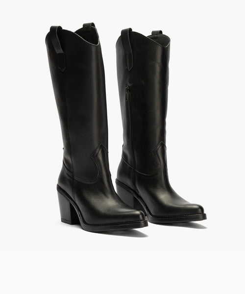 Bota Alta en Napa Negro