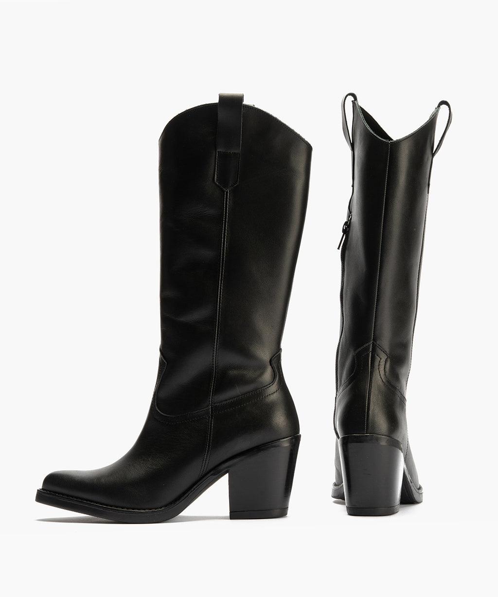 Bota Alta en Napa Negro