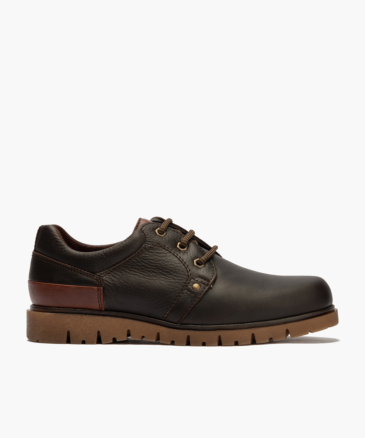 Blucher sport hombre piel con cordones color marron