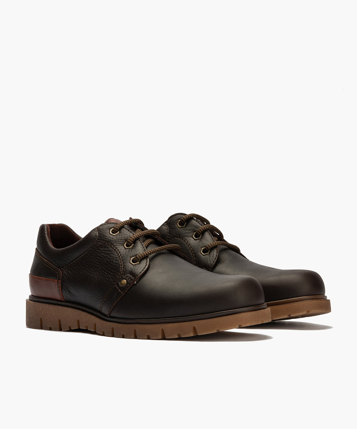 Blucher sport hombre piel con cordones color marron