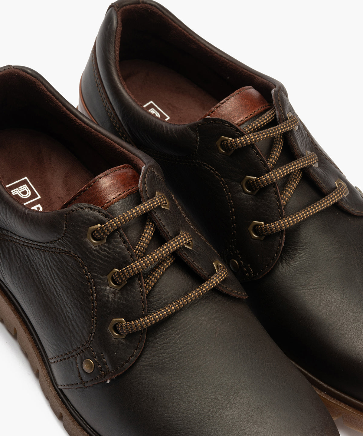 Blucher sport hombre piel con cordones color marron