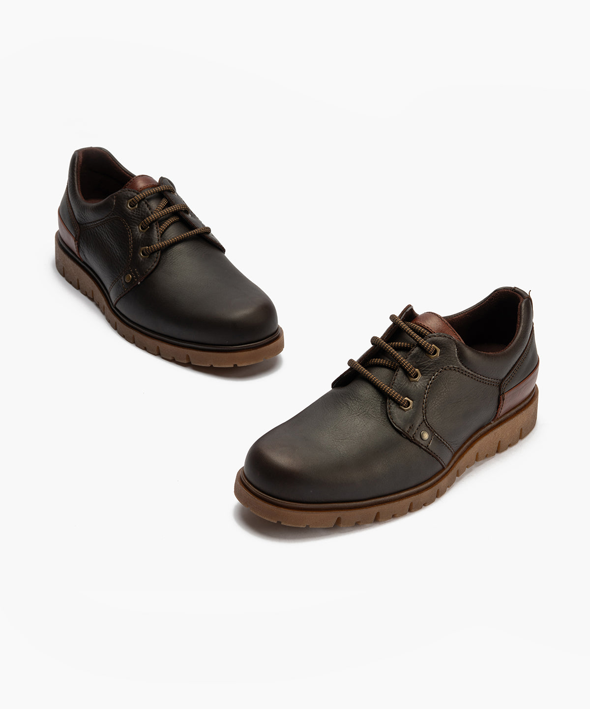 Blucher sport hombre piel con cordones color marron