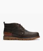 Botín Safari hombre piel con cordones color marron