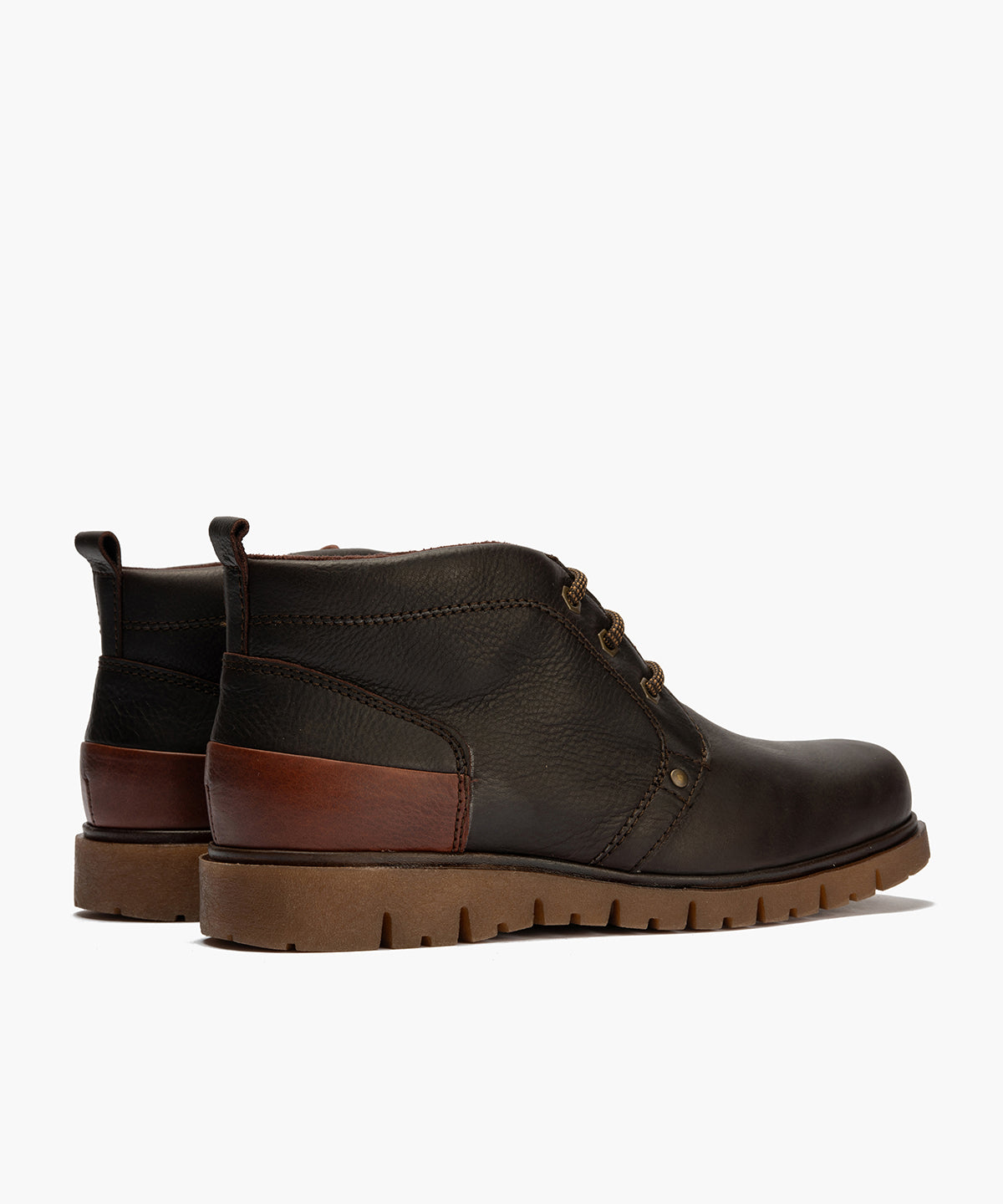 Botín Safari hombre piel con cordones color marron