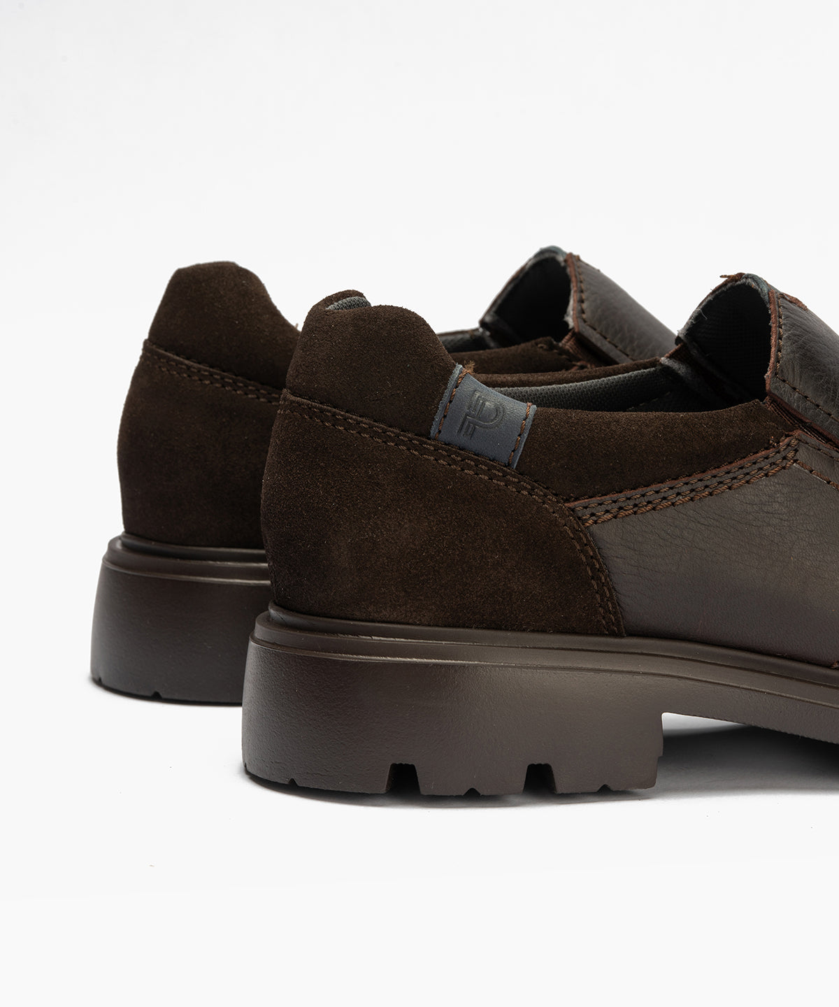 Manoletina Merlin hombre con elasticos color marron